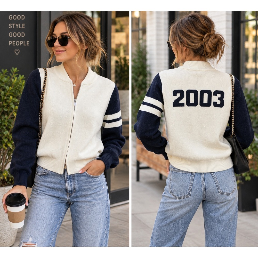 Pauline Bleu Y2K 2003 Japanese Varsity Jacket